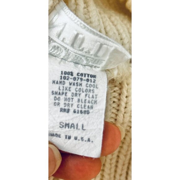 MODA White Knitted Oversized Cotton Sweater Turtleneck Size Small - Picture 10 of 10
